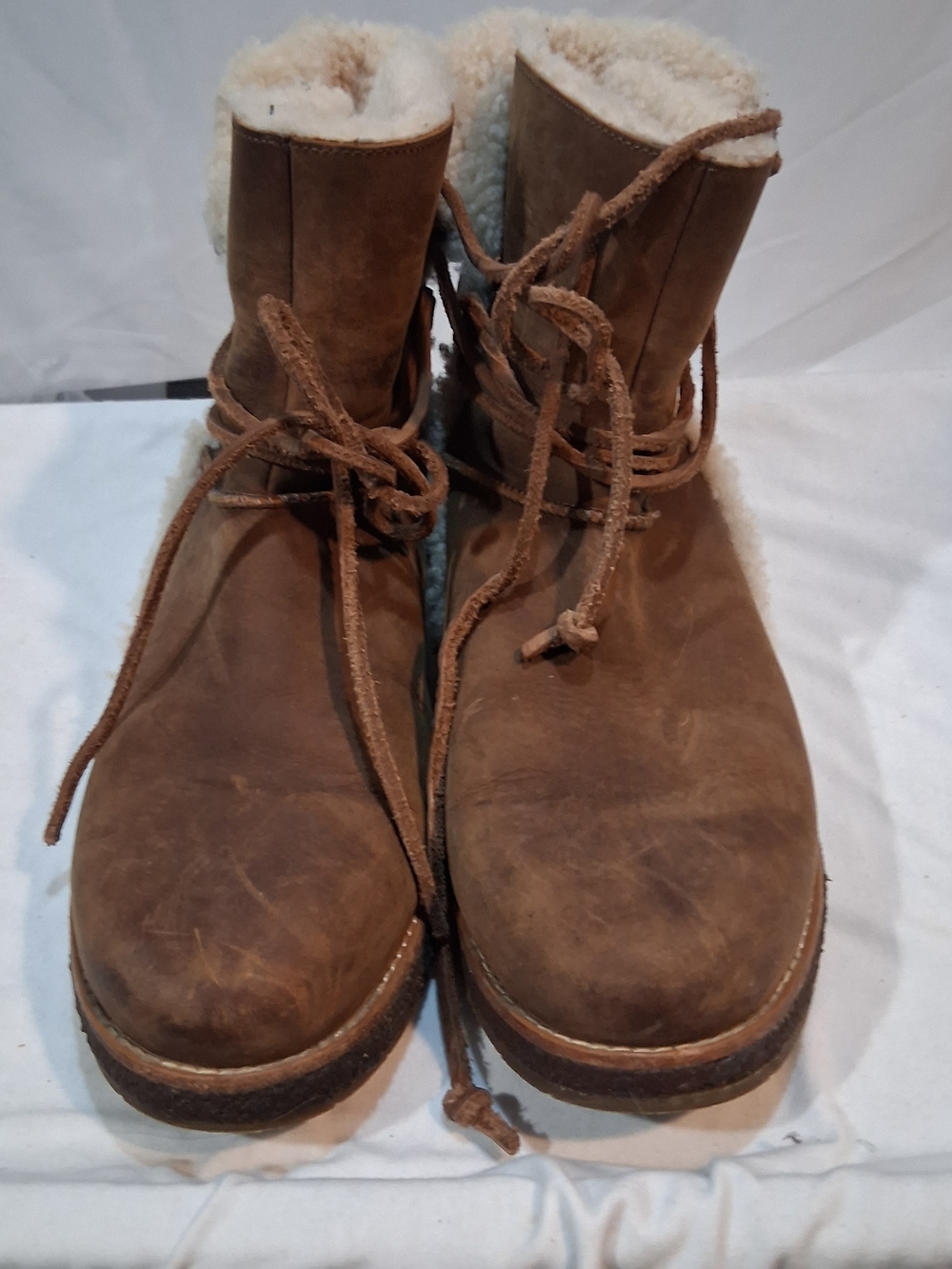 UGG Men's Chestnut Suede Shearling Lace-Up Boots